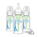 Dr. Brown's 4oz (0m+) Anti-Colic Options+ Narrow Baby Bottle with Level 1 Slow Flow Nipple & HappyPaci Pacifier