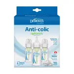 Dr. Brown's 4oz (0m+) Anti-Colic Options+ Narrow Baby Bottle with Level 1 Slow Flow Nipple & HappyPaci Pacifier