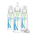 Dr. Brown's 8oz (0m+) Anti-Colic Options+ Narrow Baby Bottle with Level 1 Slow Flow Nipple & HappyPaci Pacifier