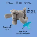 WubbaNub Gray Elephant Pacifier