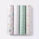 Cloud Island 4-Pack Pink Forest Frolic Flannel Baby Blankets