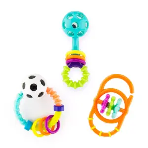 Sassy Toys 3-Count My First Rattles Newborn Gift Set