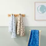 Cloud Island 3-Pack Dinos Cool Muslin Swaddle Blanket - Green/Blue