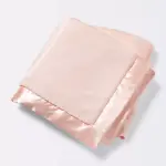 Cloud Island Pink - Solid Satin Edge Plush Blanket