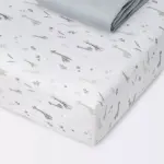 Cloud Island 2-Pack Giraffes/Dark Gray - Fitted Jersey Crib Sheet