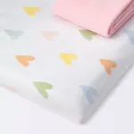 Cloud Island 2-Pack Fitted Playard Jersey Sheet - Hearts/Pink