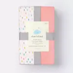 Cloud Island 2-Pack Confetti/Coral - Fitted Jersey Crib Sheet