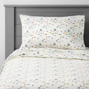 Pillowfort City Cars Cotton Kids' Sheet Set