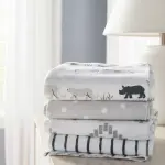 Cloud Island 4-Pack Flannel Baby Blanket - Two by Two Animals