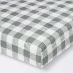 Cloud Island Green Gingham - Fitted Crib Sheet