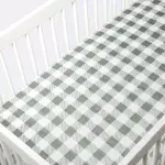 Cloud Island Green Gingham - Fitted Crib Sheet