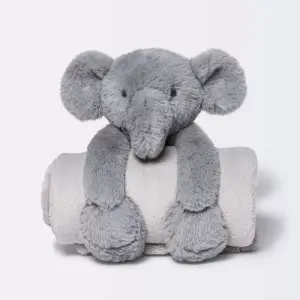 Cloud Island Plush Blanket with Soft Toy - Gray Elephant