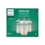 Philips Avent 3-Pack 8oz Clear - Glass Natural Baby Bottle with Natural Response Nipple