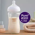 Philips Avent 3-Pack 8oz Clear - Glass Natural Baby Bottle with Natural Response Nipple