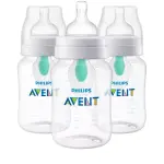 Philips Avent 3-Pack 9oz Clear Anti-Colic Bottle with AirFree Vent