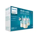 Philips Avent 3-Pack 9oz Clear Anti-Colic Bottle with AirFree Vent