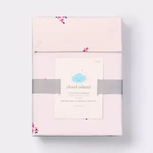 Cloud Island Pink Floral Fitted Crib Sheet Small