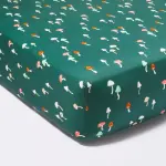 Cloud Island Fitted Crib Sheet Mushroom - Green