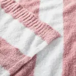 Cloud Island Chenille Stripe Baby Blanket - Dark Pink and White Stripe