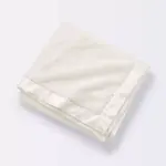 Cloud Island Cream - Solid Satin Edge Plush Baby Blanket