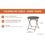 StyleWell 24.6 in. Mix and Match Dark Taupe Folding Round Metal Outdoor Patio Bistro Table (FTS41037-DP)