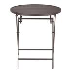 StyleWell 24.6 in. Mix and Match Dark Taupe Folding Round Metal Outdoor Patio Bistro Table (FTS41037-DP)