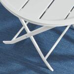 StyleWell 24.6 in. White Metal Folding Round Outdoor Patio Bistro Table Mix and Match (FTS41037-W) 