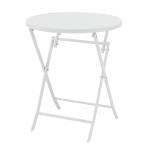 StyleWell 24.6 in. White Metal Folding Round Outdoor Patio Bistro Table Mix and Match (FTS41037-W) 