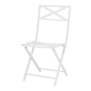 StyleWell White Metal Folding Slat Outdoor Dining Chair Mix and Match (FDS40069A-W)