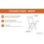 StyleWell White Metal Folding Slat Outdoor Dining Chair Mix and Match (FDS40069A-W)