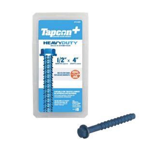 Tapcon1/2 in. x 4 in. Steel Hex Washer-Head Indoor/Outdoor Concrete Anchors (10-Pack) (11420)