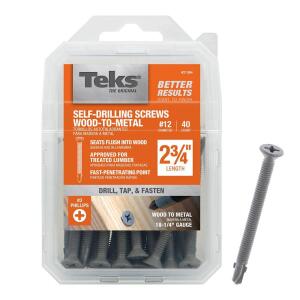 Teks12 2-3/4 in. Phillips Flat-Head Self-Drilling Screws (40-Pack) (21384)