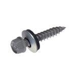 Teks#9 x 1 in. Steel External Hex Head Washer Sharp Point Roofing Screws (120-Pack) (21400)