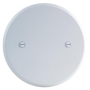 Commercial Electric5 in. Round (Fits 3.25 in. Box) Blank Metal Wall Plate, White (Paintable) - PMTW-RB