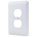 Commercial Electric1-Gang Duplex Midway/Maxi Sized Metal Wall Plate, White (Textured/Paintable Finish) - PMTW-D