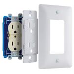 Commercial Electric1-Gang Duplex Cover-up Plastic Wall Plate Adapter, White (Textured/Paintable Finish) - PPAW-D