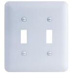 Hampton BayPerry 2-Gang Toggle/Toggle Metal Wall Plate, White (Textured/Paintable Finish) - BPMTMW-TT