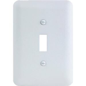 Hampton BayPerry 1-Gang Toggle Metal Wall Plate, White (Textured/Paintable Finish) - BPMTMW-T