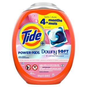 Tide Laundry Detergent Pods with Downy April Fresh Scent, 2-in-1 Power (45-Count) (003077211806)