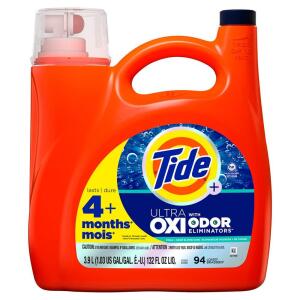 Tide Ultra Oxi Odor Eliminators Liquid Laundry Detergent – 132 oz. (94 Loads) (003077212214)