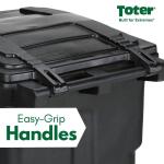 Toter 64-Gallon Black Outdoor Rolling Trash/Garbage Can with Wheels and Attached Lid (79264-R2200)