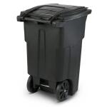 Toter 64-Gallon Black Outdoor Rolling Trash/Garbage Can with Wheels and Attached Lid (79264-R2200)