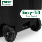 Toter 64-Gallon Black Outdoor Rolling Trash/Garbage Can with Wheels and Attached Lid (79264-R2200)