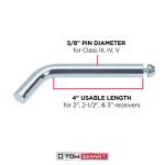 TowSmartClass 5 5/8 in. Dia Hitch Pin with Clip 4 in. Span Fits 2,2-1/2 in. and 3 in. Receivers (7214)