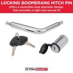 TowSmart Steel Locking Boomerang Hitch Pin - Fits 1/2 in. and 5/8 in. Receivers (741M)