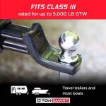 TowSmartClass 3 5,000 lb. 2 in. Ball Diameter, 1 in. Shank Diameter, 3 in. Shank Length Chrome Trailer Hitch Ball (765)