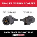 TowSmart7-Way Blade to 5-Way Flat Trailer Light Wiring Adaptor (1429)