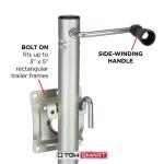 TowSmart1,000 lbs. Capacity 10 in. Lift Side Wind Swing Down Bolt On Trailer Jack (7286)