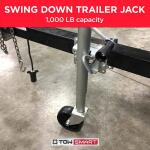 TowSmart1,000 lbs. Capacity 10 in. Lift Side Wind Swing Down Bolt On Trailer Jack (7286)