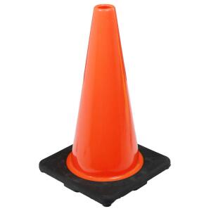 18 in. Orange PVC Injection Molded Safety Cone with Orange Base (HDIM18-VPD10)